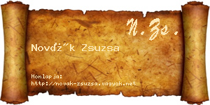 Novák Zsuzsa névjegykártya